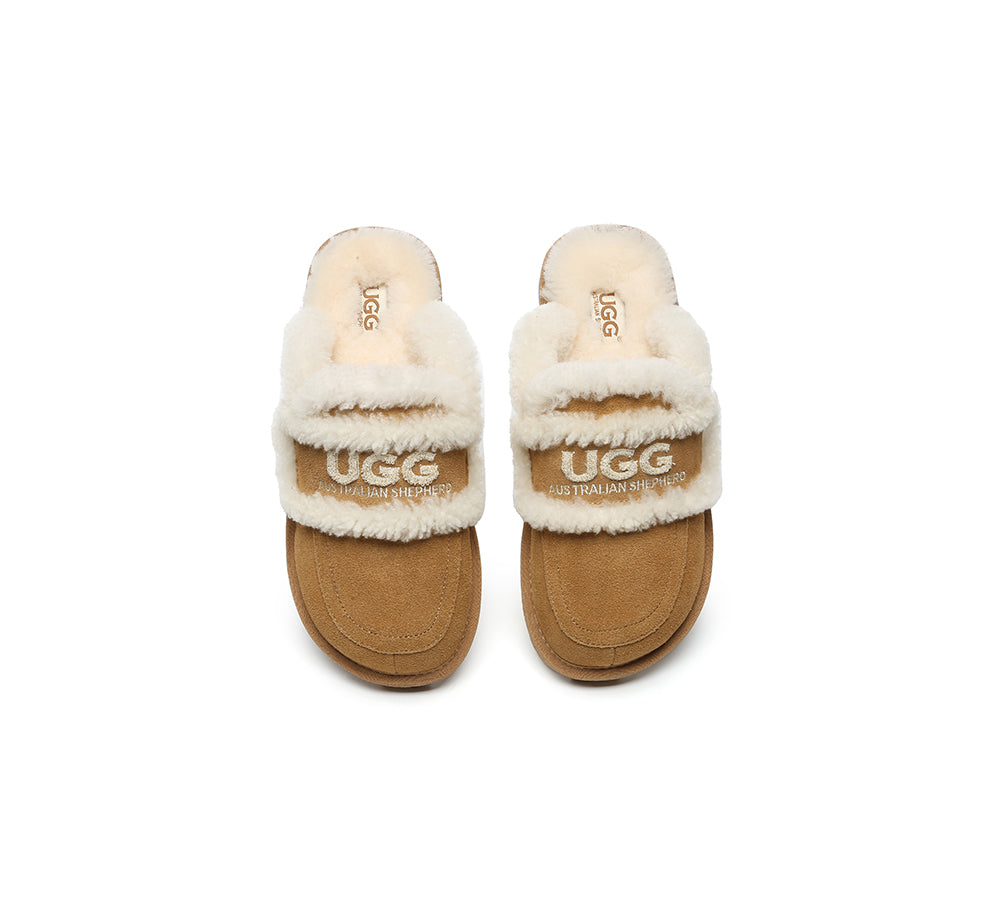 AUSTRALIAN SHEPHERD® UGG Slippers Women Sheepskin Wool Shearling Lined Rilee