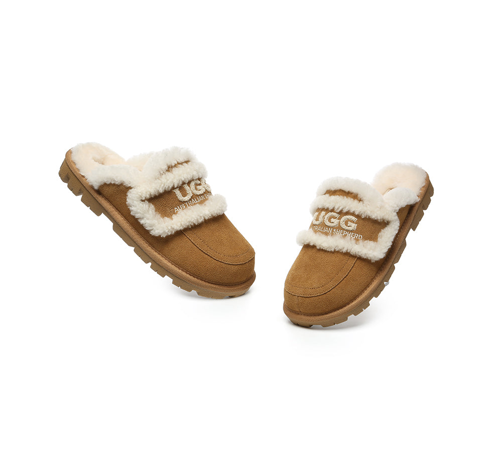 AUSTRALIAN SHEPHERD® UGG Slippers Women Sheepskin Wool Shearling Lined Rilee