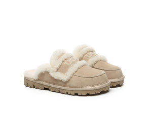 UGG Slippers Women Sheepskin Wool Shearling Lined Rilee