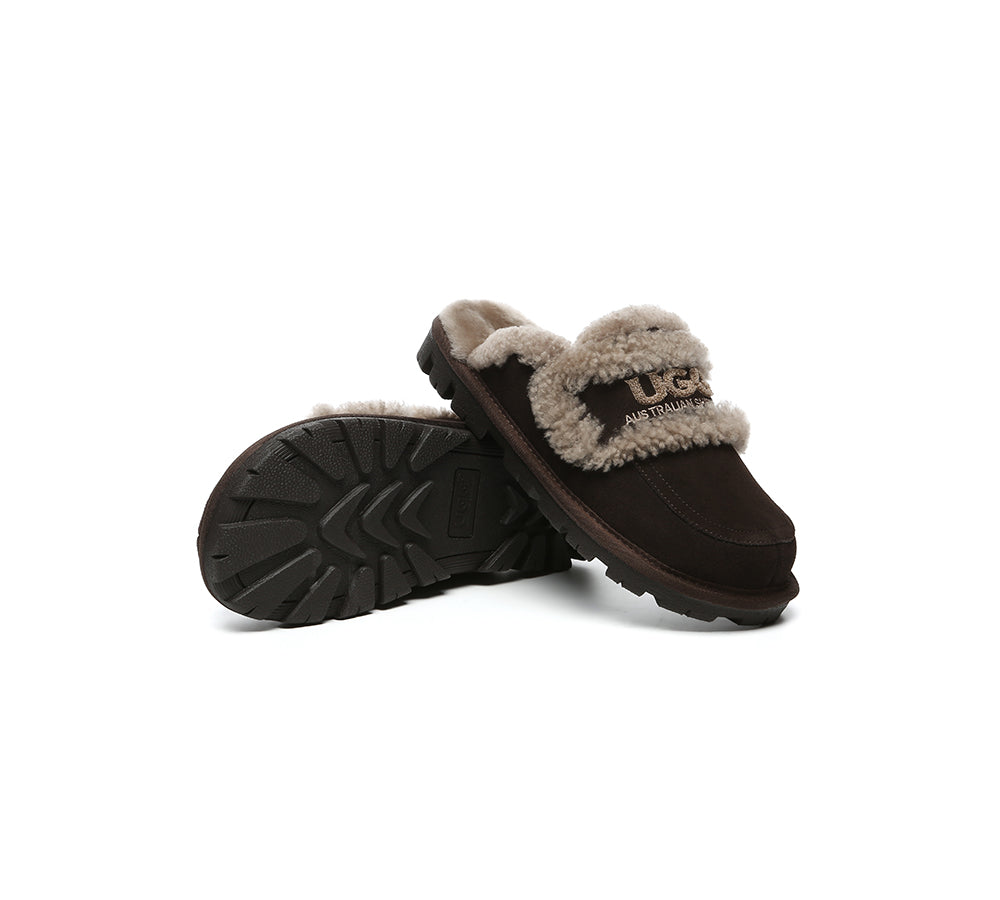 UGG Slippers Women Sheepskin Wool Shearling Lined Rilee