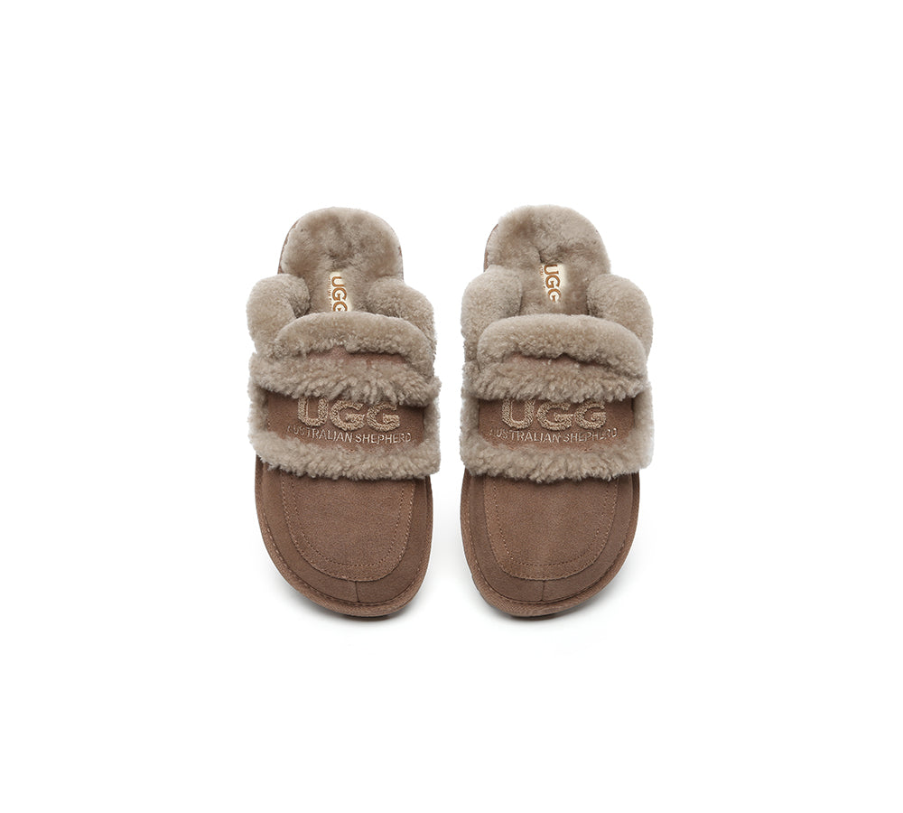 UGG Slippers Women Sheepskin Wool Shearling Lined Rilee