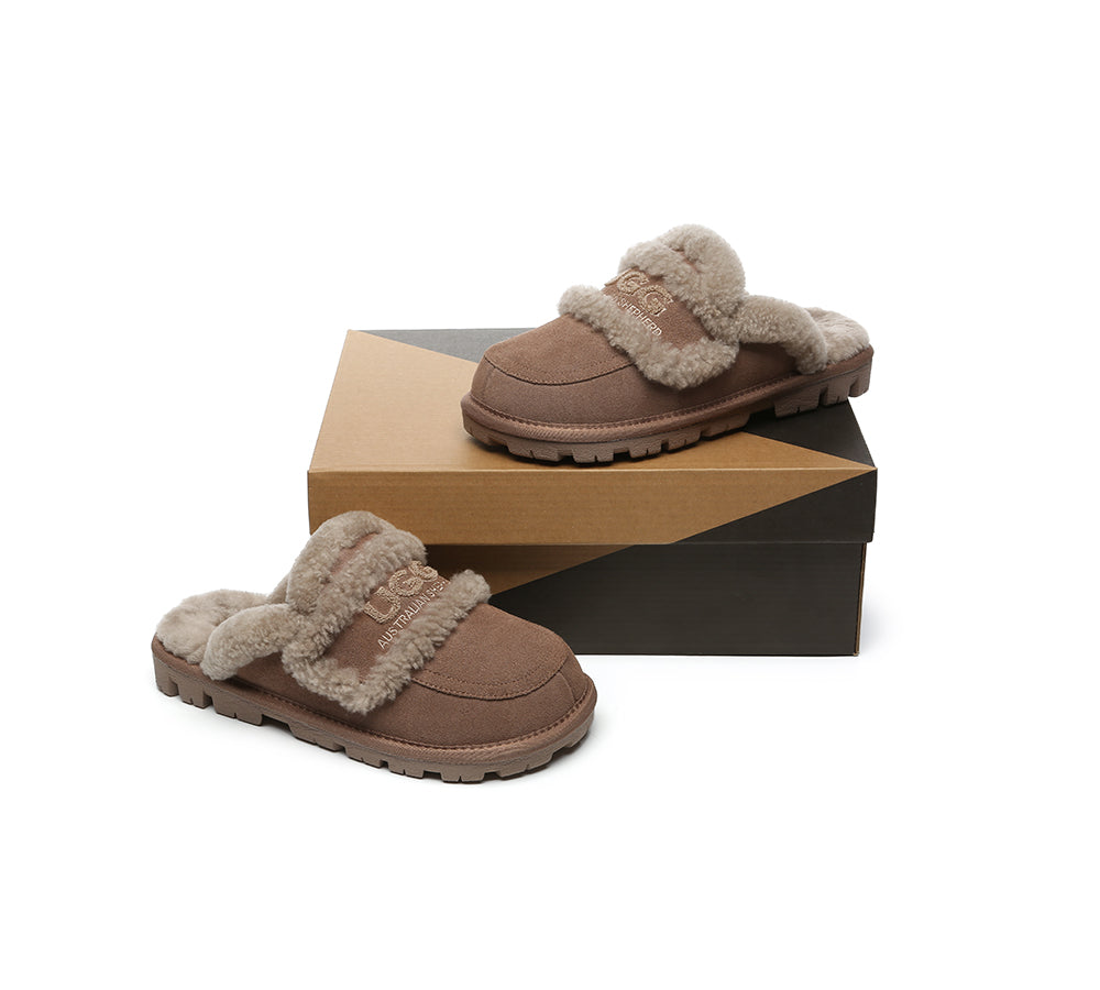 UGG Slippers Women Sheepskin Wool Shearling Lined Rilee