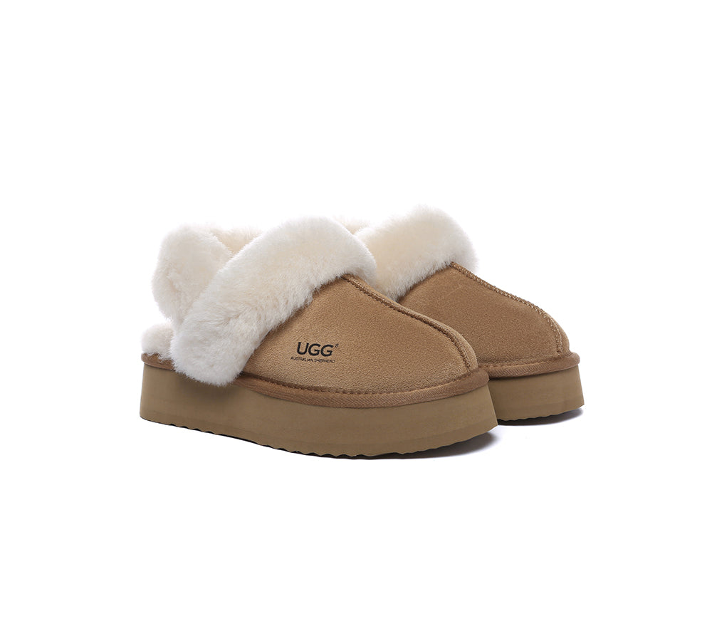 UGG Slippers Women Removable Wool Strap Slingback Platform Musa