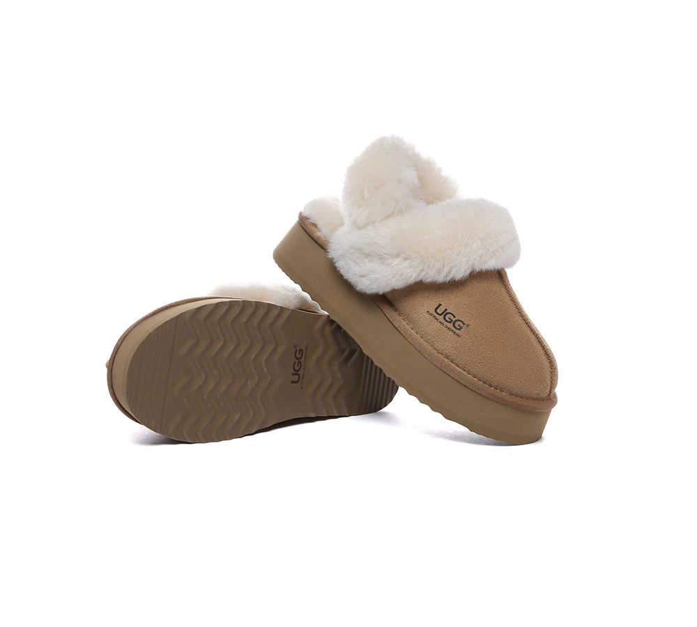 UGG Slippers Women Removable Wool Strap Slingback Platform Musa