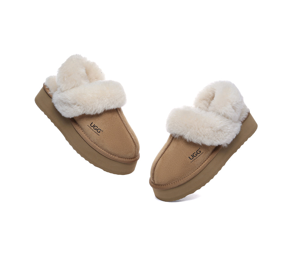 UGG Slippers Women Removable Wool Strap Slingback Platform Musa