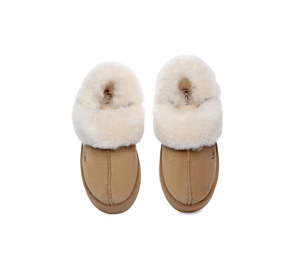 AUSTRALIAN SHEPHERD® UGG Slippers Women Removable Wool Strap Slingback Platform Musa - UGG EXPRESS