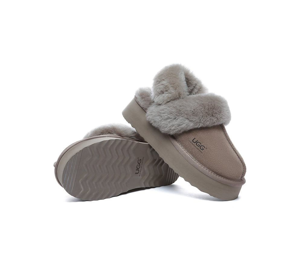 AUSTRALIAN SHEPHERD® UGG Slippers Women Removable Wool Strap Slingback Platform Musa - UGG EXPRESS