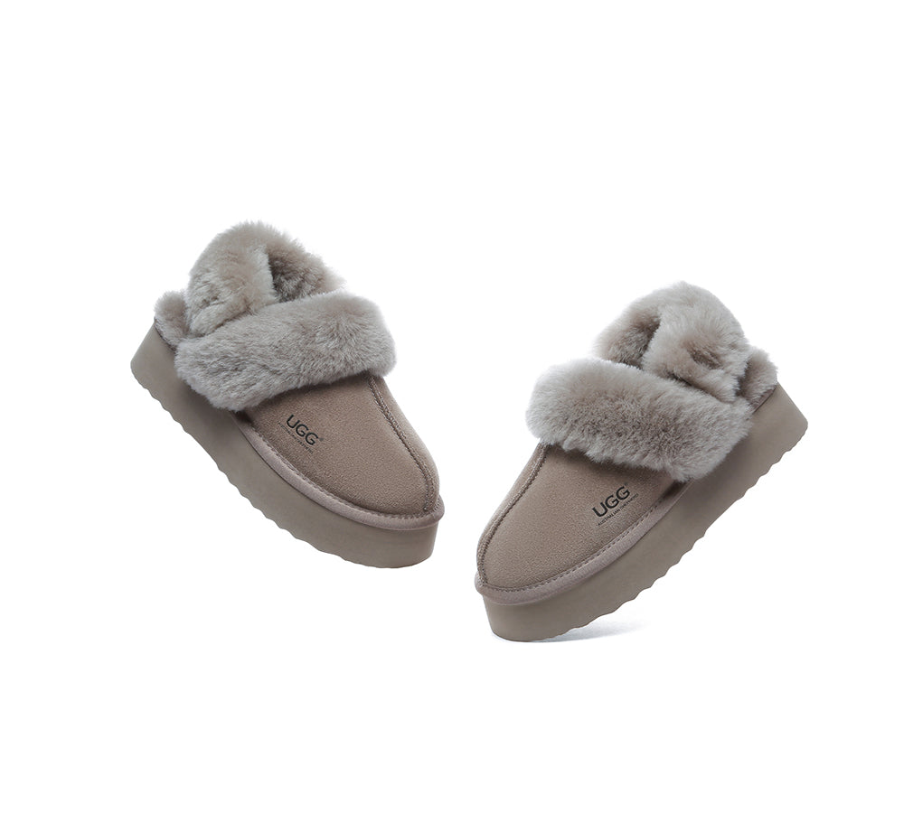 AUSTRALIAN SHEPHERD® UGG Slippers Women Removable Wool Strap Slingback Platform Musa - UGG EXPRESS