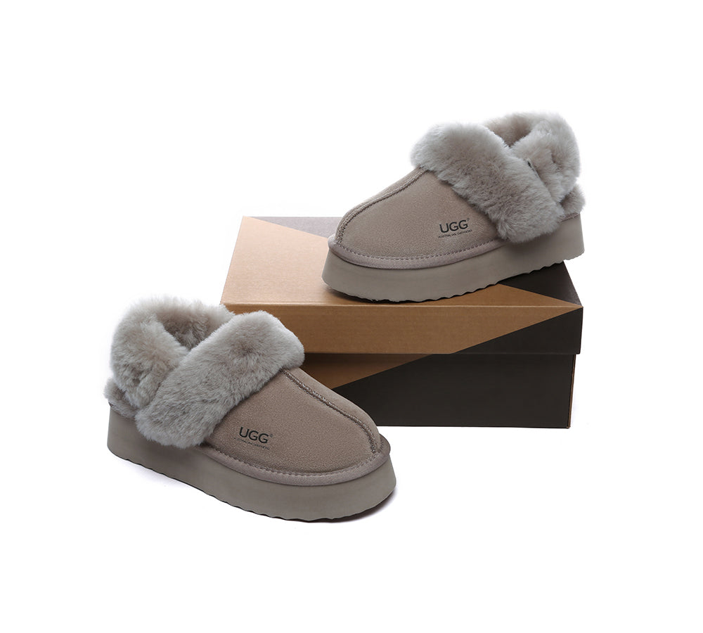 UGG Slippers Women Removable Wool Strap Slingback Platform Musa