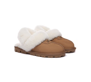 AUSTRALIAN SHEPHERD® UGG Slippers Women Removable Wool Fluffy Strap Slingback Waffle - UGG EXPRESS