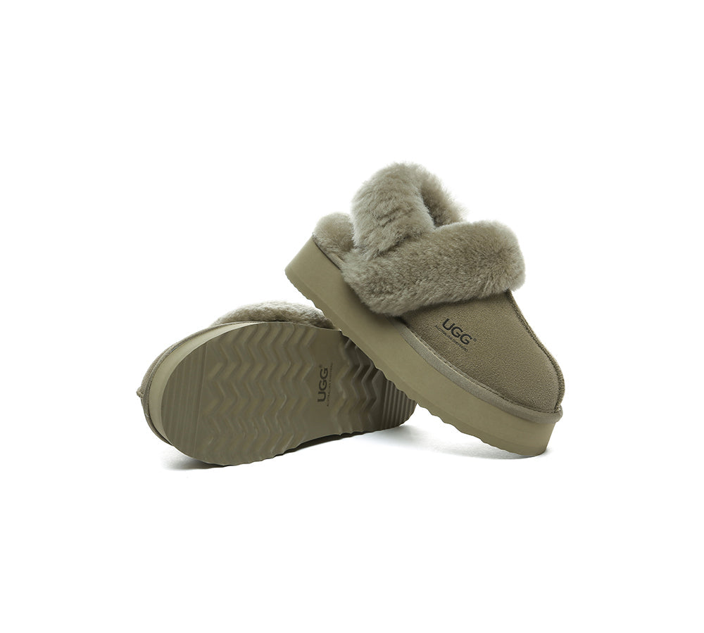 AUSTRALIAN SHEPHERD® UGG Slippers Women Removable Wool Strap Slingback Platform Musa - UGG EXPRESS