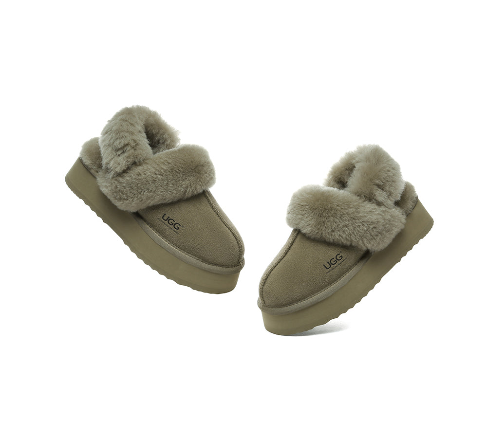 UGG Slippers Women Removable Wool Strap Slingback Platform Musa