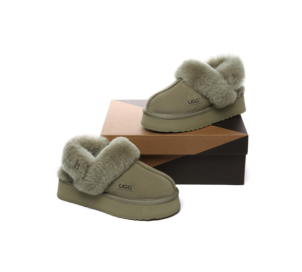 UGG Slippers Women Removable Wool Strap Slingback Platform Musa