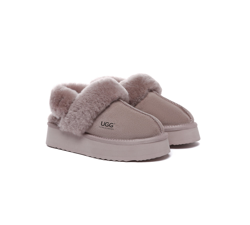 UGG Slippers Women Removable Wool Strap Slingback Platform Musa