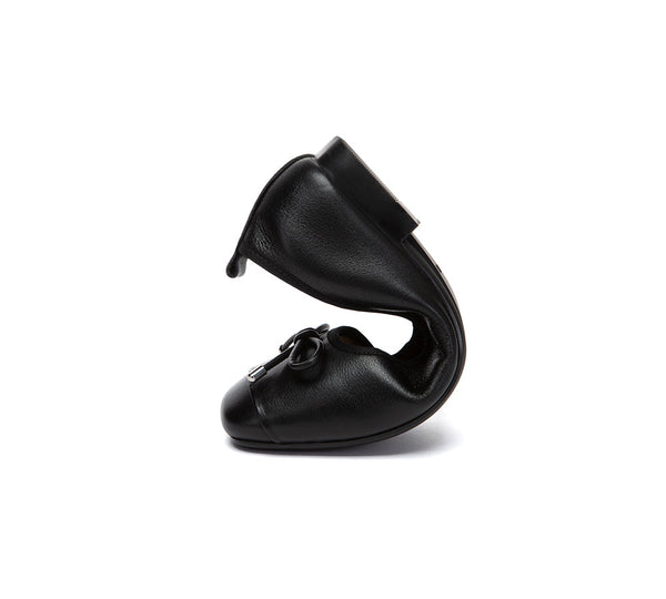 EVERAU® Women Leather Bow Ultra Soft Ballet Flats Suvel EVERAU
