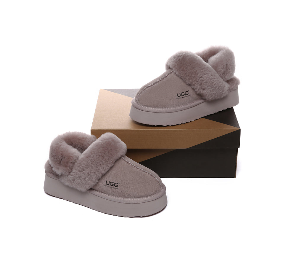 UGG Slippers Women Removable Wool Strap Slingback Platform Musa