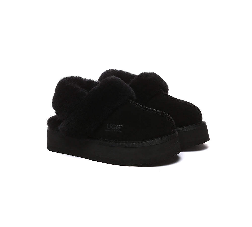 UGG Slippers Women Removable Wool Strap Slingback Platform Musa