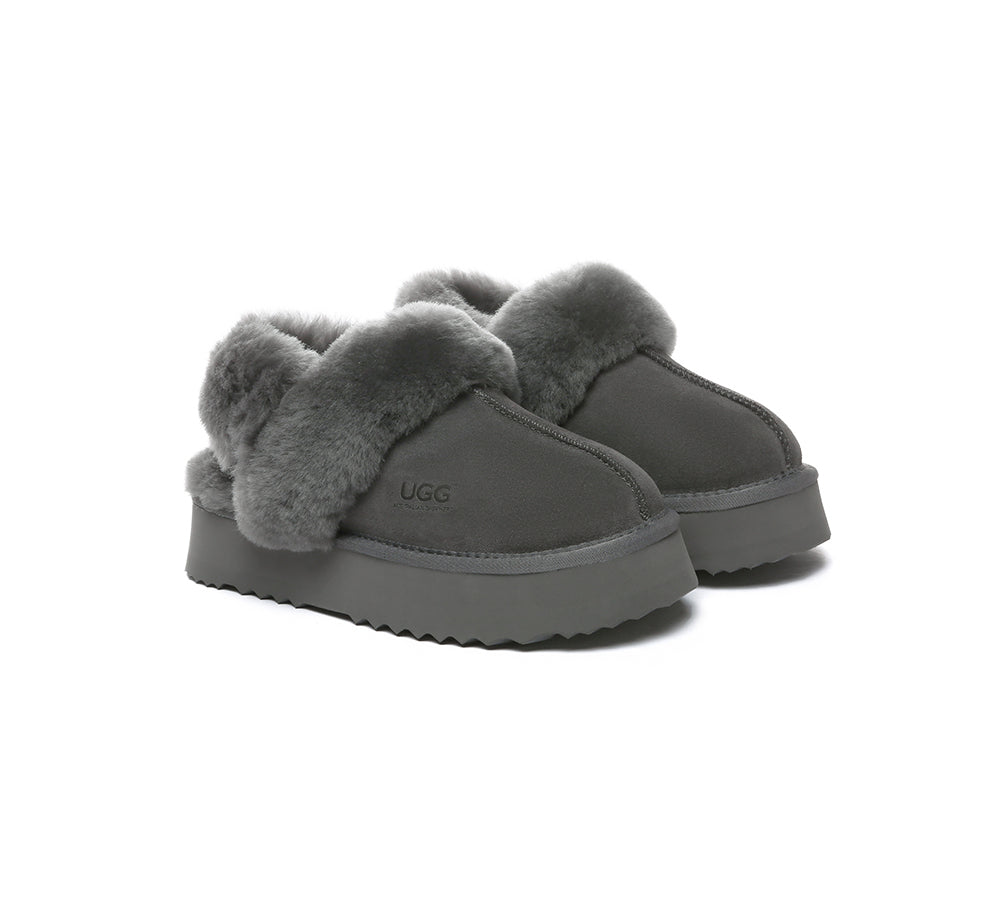 UGG Slippers Women Removable Wool Strap Slingback Platform Musa