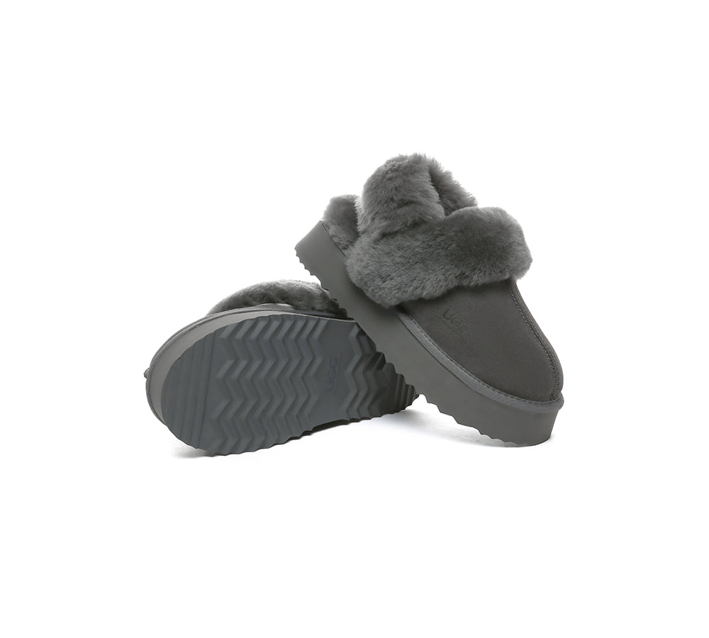 UGG Slippers Women Removable Wool Strap Slingback Platform Musa