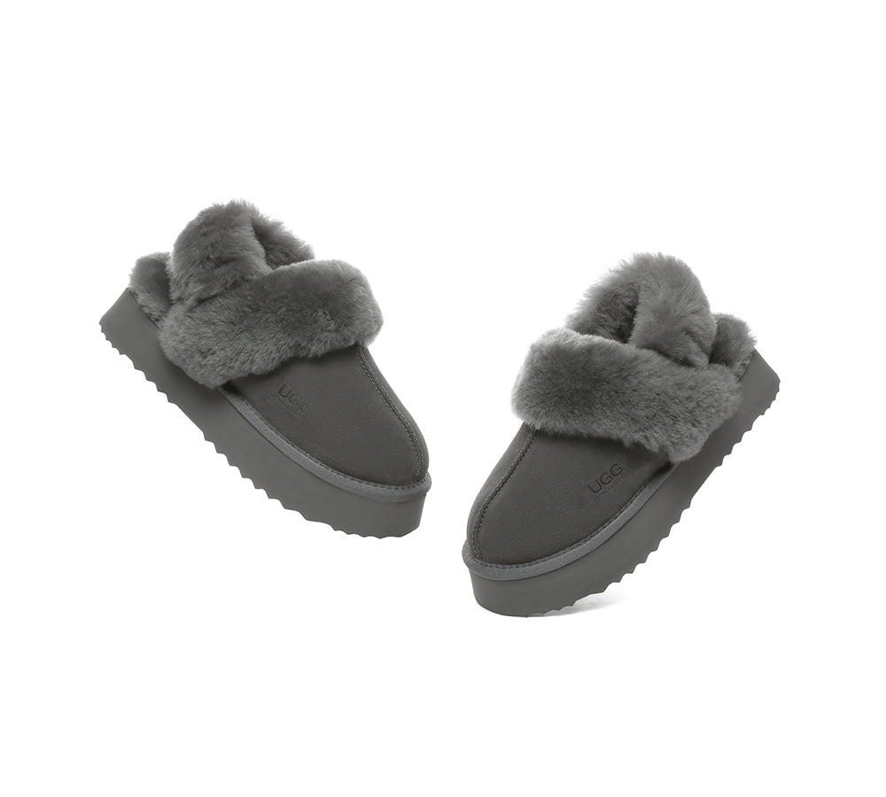 UGG Slippers Women Removable Wool Strap Slingback Platform Musa