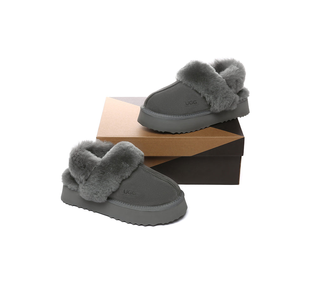 UGG Slippers Women Removable Wool Strap Slingback Platform Musa