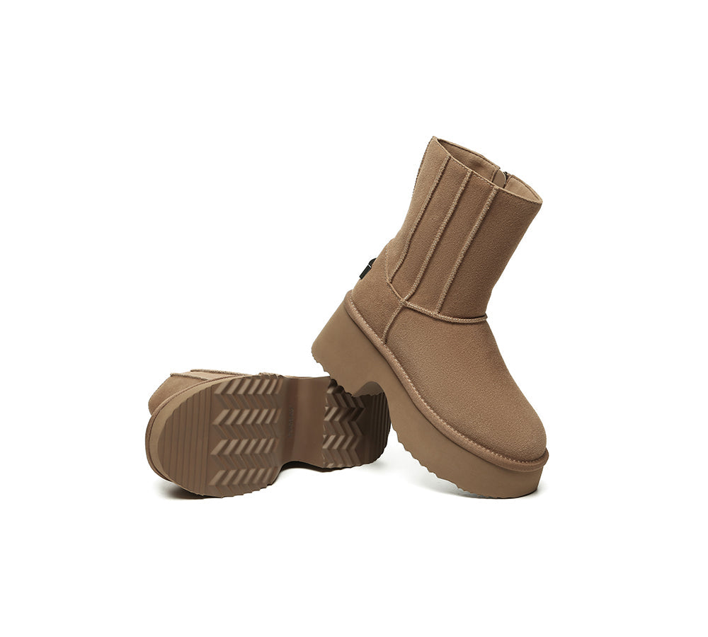 UGG EVERAU® UGG Boots Short Zipper Chunky Platform Yuana