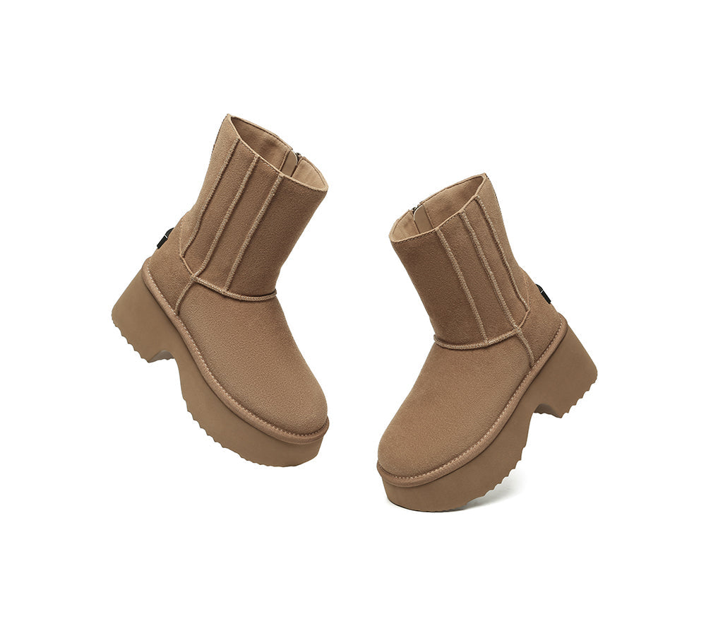 UGG EVERAU® UGG Boots Short Zipper Chunky Platform Yuana