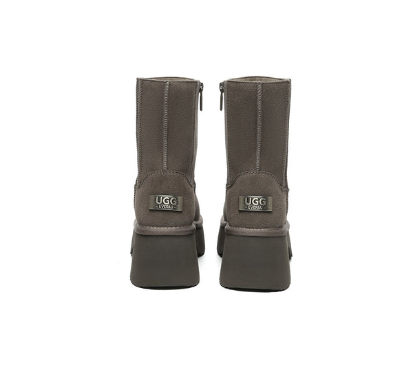 UGG EVERAU® UGG Boots Short Zipper Chunky Platform Yuana