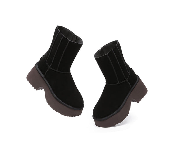 UGG EVERAU® UGG Boots Short Zipper Chunky Platform Yuana