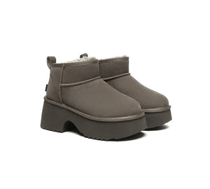 UGG Boots Sheepskin Wool Ankle Chunky Platform Ariel