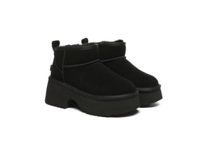 UGG Boots Sheepskin Wool Ankle Chunky Platform Ariel