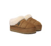 UGG Slippers Women Sheepskin Wool Collar Ankle Platform Ulrika