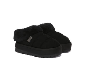 UGG Slippers Women Sheepskin Wool Collar Ankle Platform Ulrika