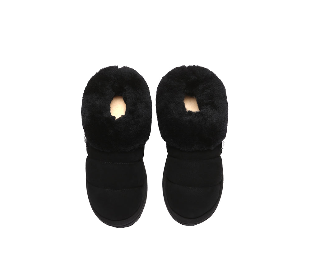 UGG Slippers Women Sheepskin Wool Collar Ankle Platform Ulrika