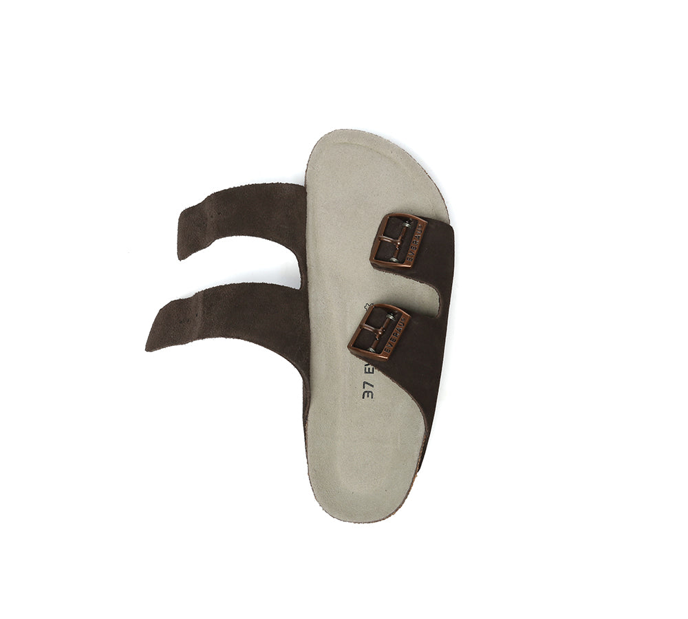 Adjustable Strap Embossed Slip-on Platform Summer Sandal Slides