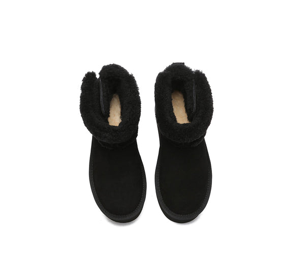 UGG EVERAU?? UGG Boots Sheepskin Wool Adjustable Buckle Ankle Platform Ula - UGG EXPRESS