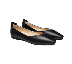 Women Leather Pointed Toe Ballet Flats Everly