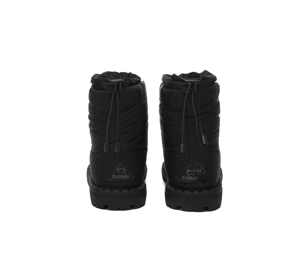 EVERAU® UGG Boots Women Sheepskin Wool Waterproof Drawstring Boots Sonita - UGG Boots - Black - AU Ladies 4 / AU Men 2 / EU 35 - Uggoutlet