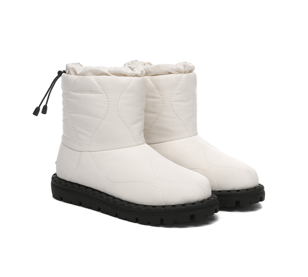 EVERAU® UGG Boots Women Sheepskin Wool Waterproof Drawstring Boots Sonita - UGG Boots - White - AU Ladies 4 / AU Men 2 / EU 35 - Uggoutlet