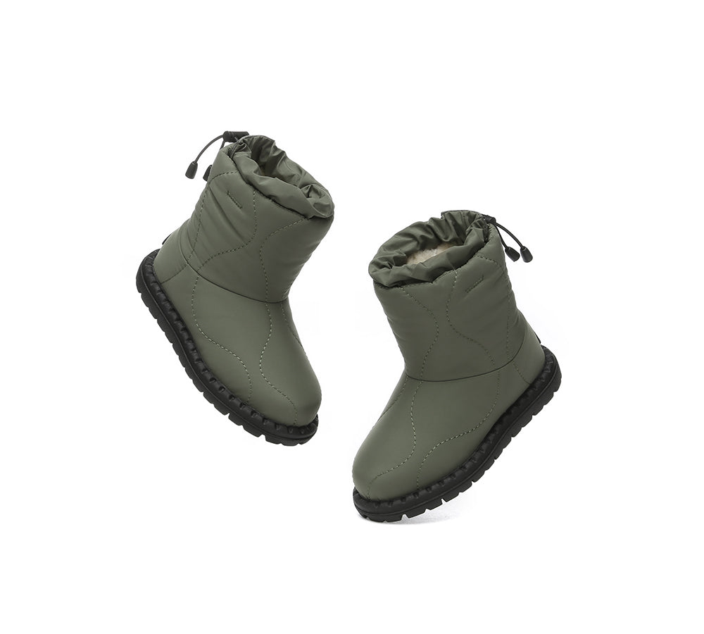 UGG Kids Boots Sheepskin Wool Waterproof Drawstring Boots Sonita