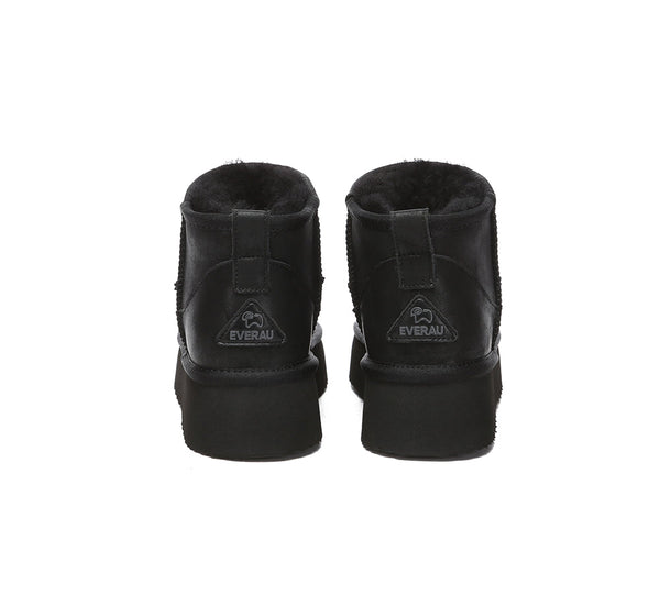 EVERAU® UGG Boots Women Sheepskin Wool Ankle Platform Romi - UGG EXPRESS