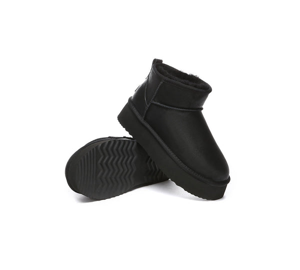 EVERAU® UGG Boots Women Sheepskin Wool Ankle Platform Romi - UGG EXPRESS
