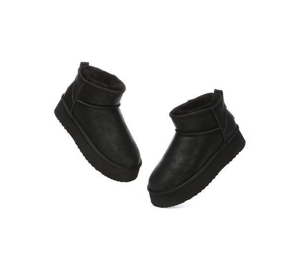 EVERAU® UGG Boots Women Sheepskin Wool Ankle Platform Romi - UGG EXPRESS