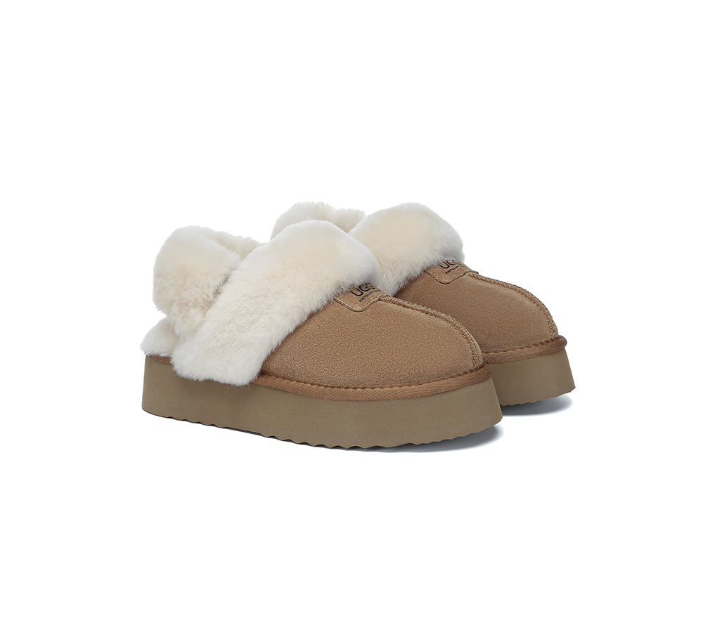 AUSTRALIAN SHEPHERD® UGG Slippers Women Removable Wool Strap Slingback Platform Suzie - UGG EXPRESS