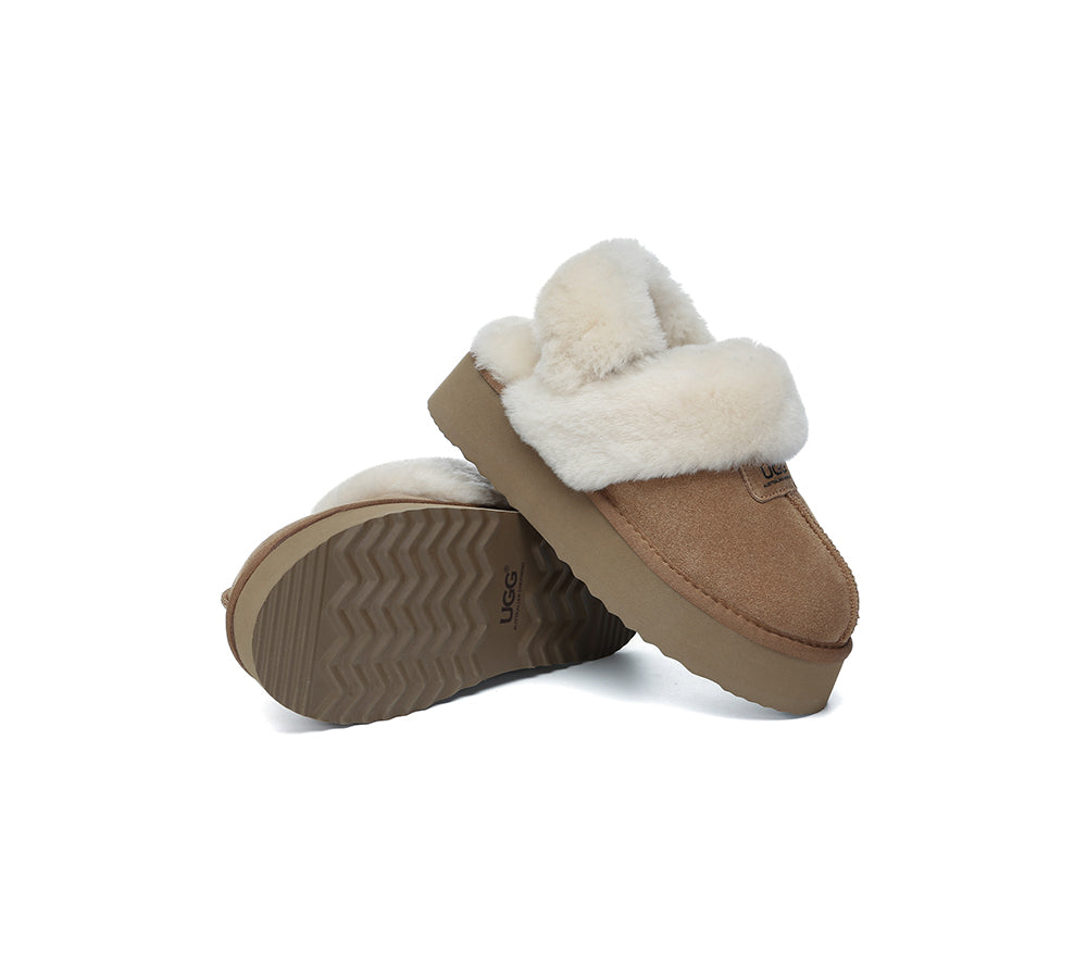 AUSTRALIAN SHEPHERD® UGG Slippers Women Removable Wool Strap Slingback Platform Suzie - UGG EXPRESS