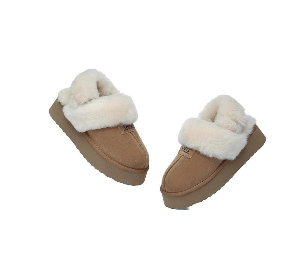 AUSTRALIAN SHEPHERD® UGG Slippers Women Removable Wool Strap Slingback Platform Suzie - UGG EXPRESS