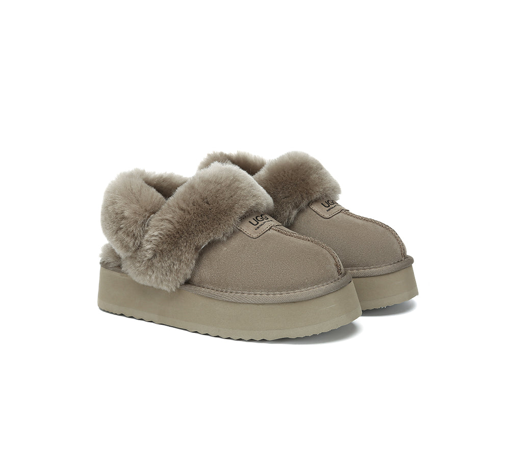 AUSTRALIAN SHEPHERD® UGG Slippers Women Removable Wool Strap Slingback Platform Suzie - UGG EXPRESS