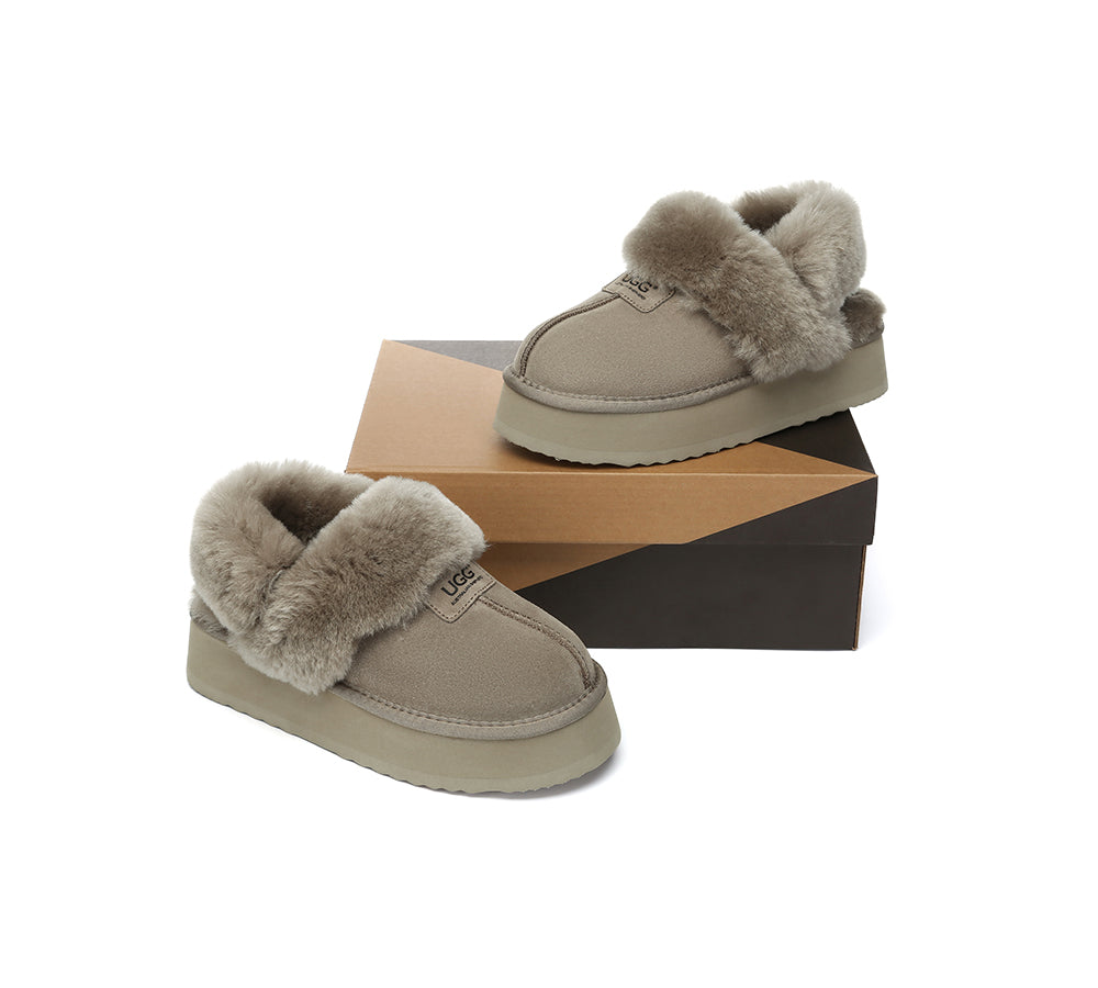 AUSTRALIAN SHEPHERD® UGG Slippers Women Removable Wool Strap Slingback Platform Suzie - UGG EXPRESS