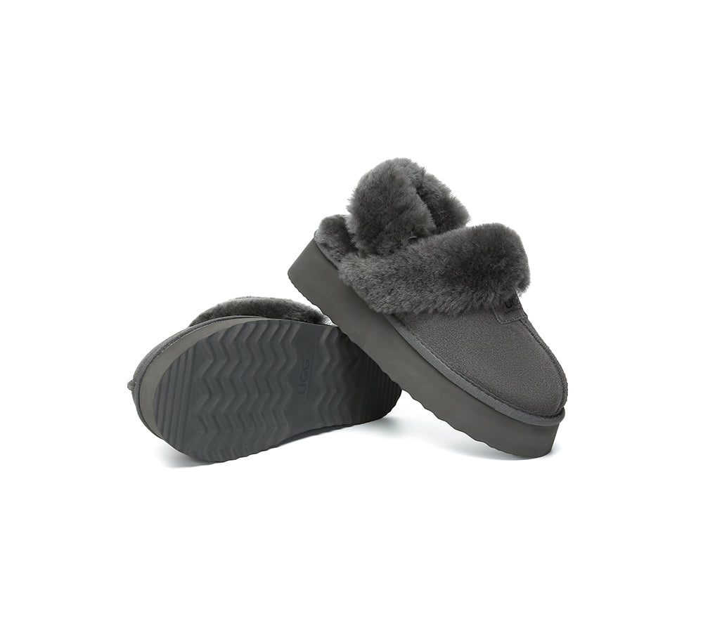 AUSTRALIAN SHEPHERD® UGG Slippers Women Removable Wool Strap Slingback Platform Suzie - UGG EXPRESS