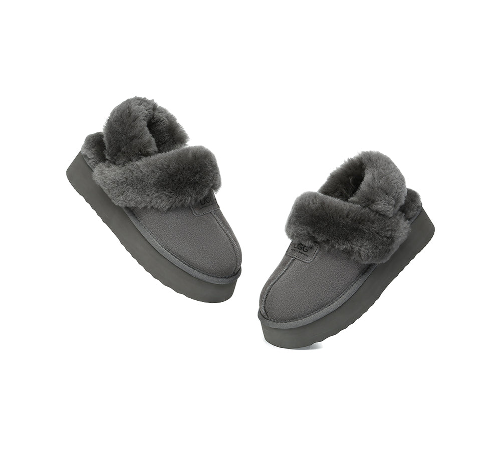 AUSTRALIAN SHEPHERD® UGG Slippers Women Removable Wool Strap Slingback Platform Suzie - UGG EXPRESS